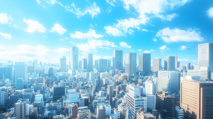 City Skyline Under Blue Sky and White Clouds