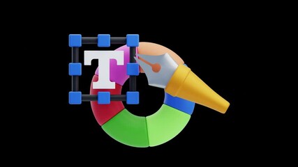 3D Animation of Professional Design Tools | Alpha Channel