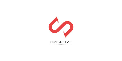 Modern initial letter S logo design template. Premium Vector