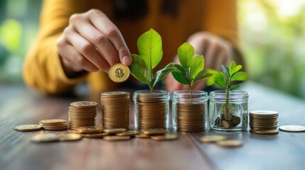 SIP: Investor reviewing a systematic investment plan, monthly contributions visualized