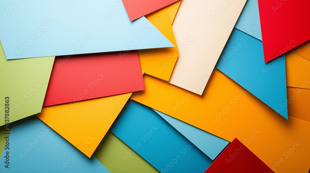 Poster abstract colorful geometric shapes: a vibrant and playful composition of colorful geometric shapes, 