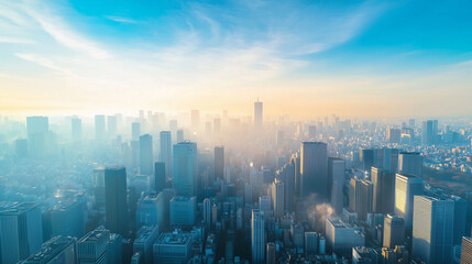 City Skyline Under Blue Sky and White Clouds