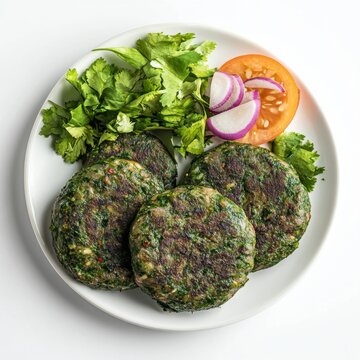 green hara bhara kebab in a plate