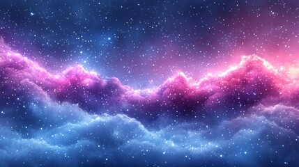 Fototapeta premium Vivid and colorful nebula filled with stars capturing the beauty of the cosmos perfect for space astronomy and universe-themed designs. Generative AI