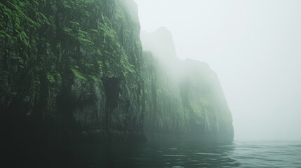 Enigmatic Island Discovery: Unveiling Secrets of Misty Caves and Towering Cliffs for Adventurers' Thrill, Ultra-Detailed Capture