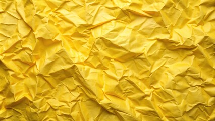 Crumpled yellow paper texture with silhouette
