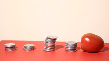 apple and coins