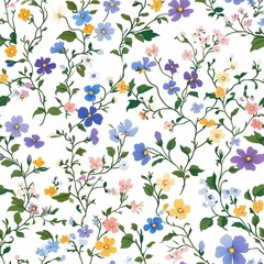 Dainty Wildflower Seamless Pattern Design