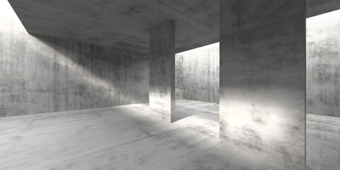 Concrete wall background. Futuristic empty room