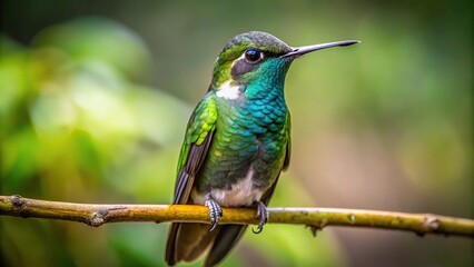 Fototapeta premium Close-up photo of a sombre hummingbird in the forest