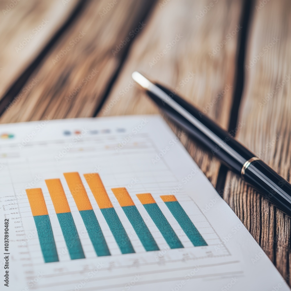 Poster analyzing business growth trends through data visualization and graphical representation techniques