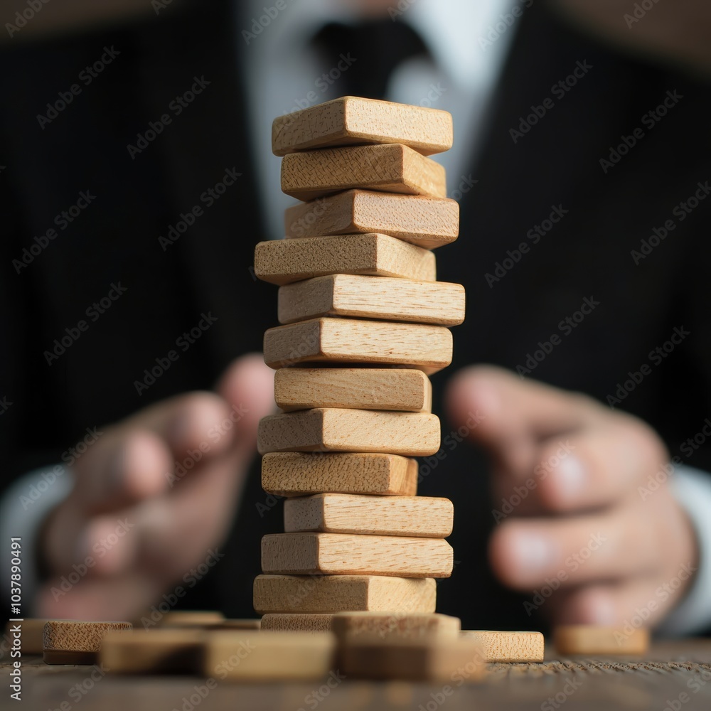 Poster strategic stacking a hands-on approach to balance and precision in jenga gameplay