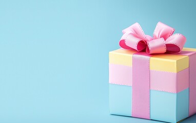 Obraz premium A Colorful Gift Box Tied with a Pretty Ribbon