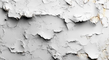 Naklejka premium Cracked White Paint on Textured Surface Close-Up. Generative AI