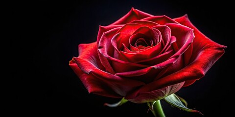 close-up red rose black background