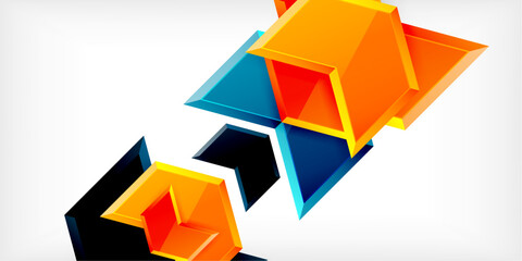 Vector 3d arrow techno design template