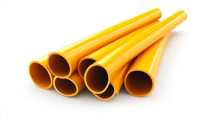 Bright yellow construction adhesive tubes on a white background showcasing industrial materials for home improvement and construction projects. Generative AI