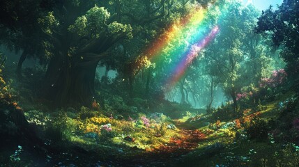Fototapeta premium Magical Rainbow Forest