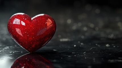 Fototapeta premium Heart-shaped design on black background, striking and elegant contrast.