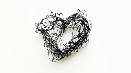 a heart intertwined with threads of fate, with intersecting paths forming intricate patterns