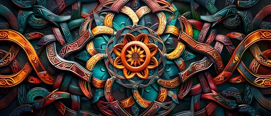 Intricate patterns of celtic design a vibrant exploration of color and form in artistic expression