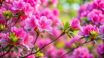 Obraz premium Forced perspective of blooming Korean rosebay azalea
