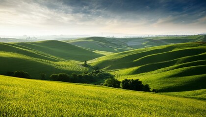 landscape with beautiful green hills
