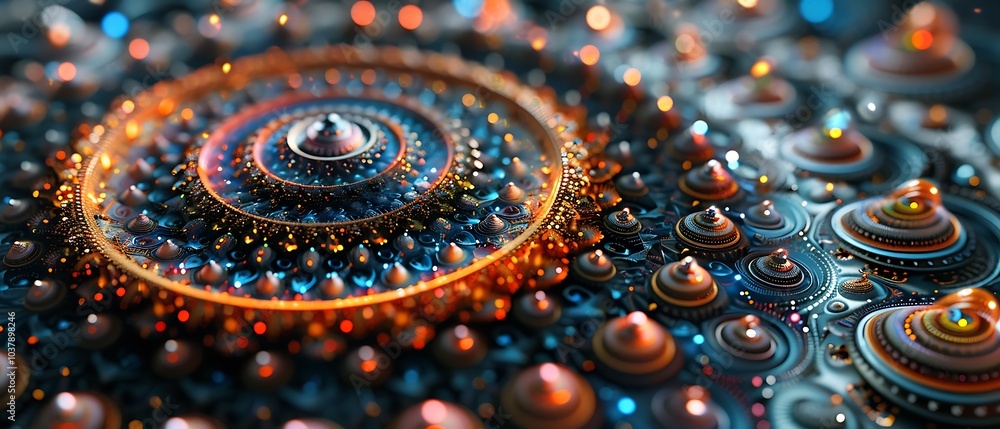 Poster Exploring the intricate patterns of fractal art a journey through color and symmetry in digital design