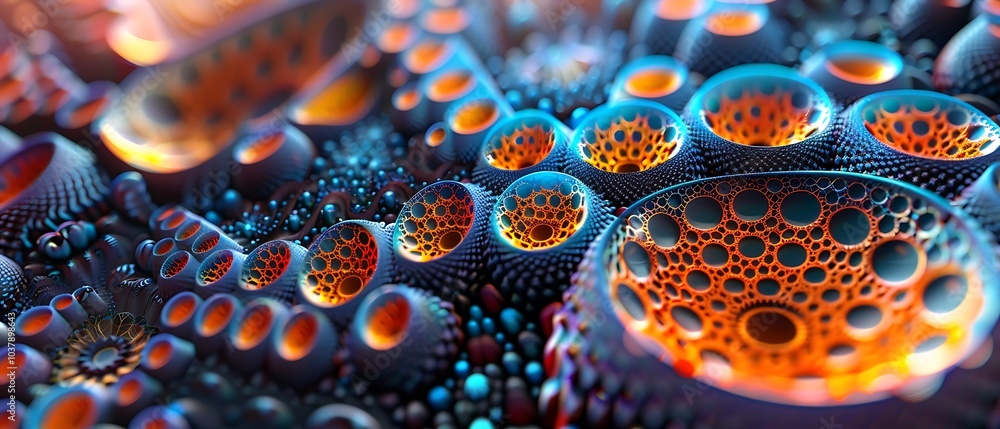 Poster exploring the intricate patterns and vibrant colors of fractal art a journey through the depths of m