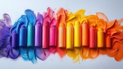 Fototapeta premium vibrant chalk sketches in a chaotic scribble style bursting with color against a blank white canvas embodying creativity and imagination in a playful manner