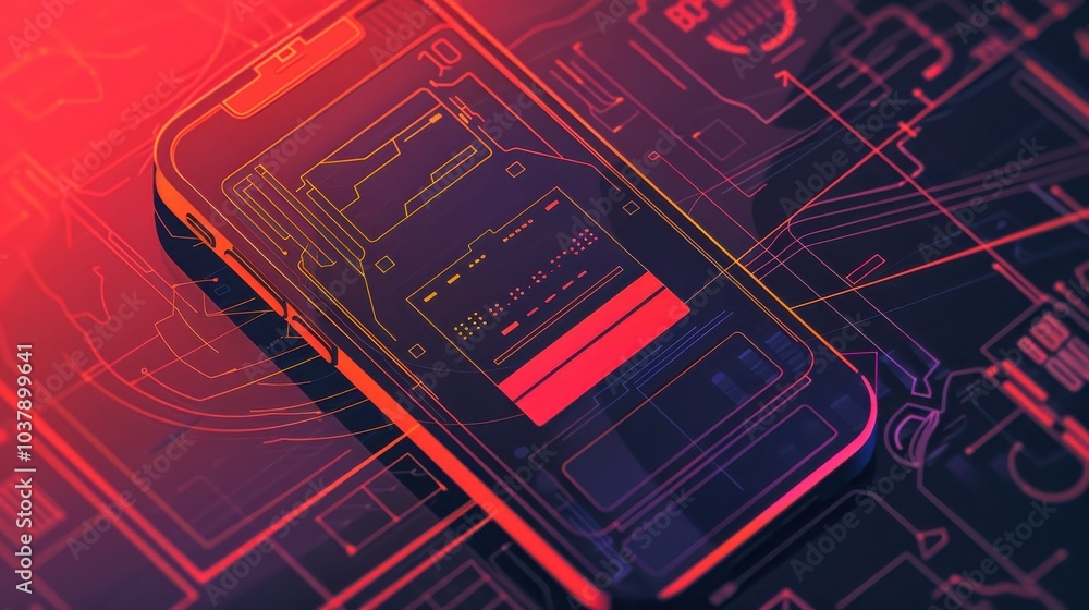 Poster a minimalistic drawing of a mobile phone displaying a cryptocurrency wallet, highlighting secure dig