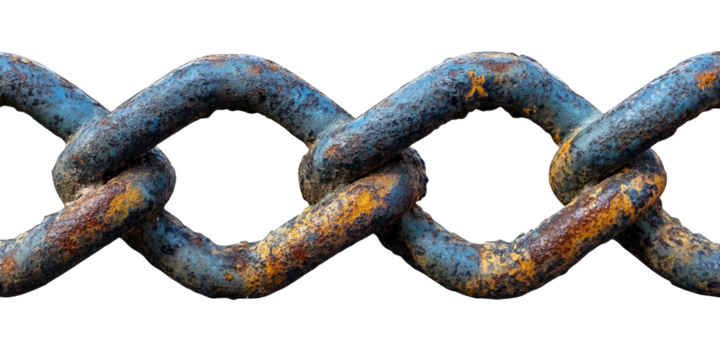 metal chain link fences isolated on a white transparent background