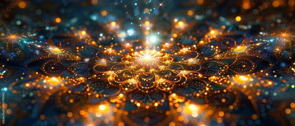Aufkleber enchanting cosmic patterns a dazzling display of light and color in a mystical vortex of energy and 