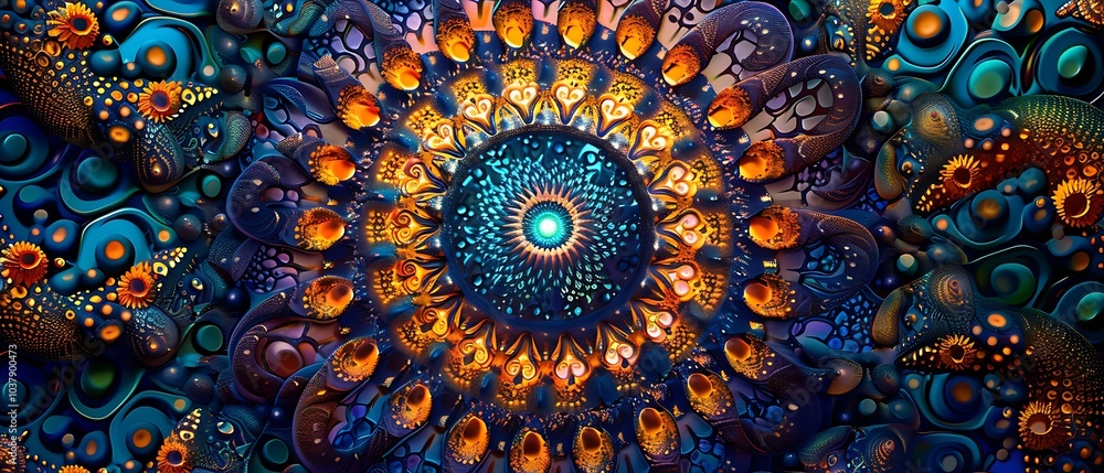Aufkleber a vibrant kaleidoscope of colors and shapes exploring the dance of light and patterns in abstract ar