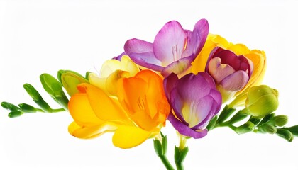 Obraz premium Freesia on white background isolated. Beautiful flower.