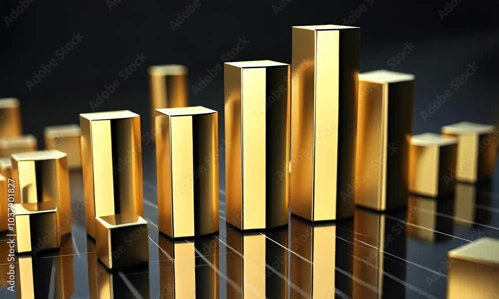 Aufkleber a bar graph showing gold's sparkling performance over time, with each block representing the histori