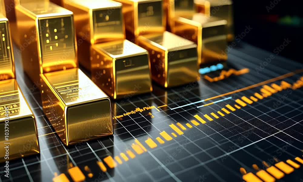 Aufkleber a bar graph showing gold's sparkling performance over time, with each block representing the histori