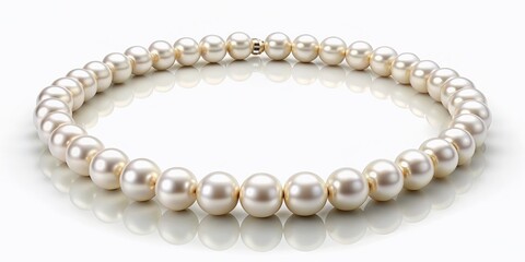 Experience elegance with a white pearl necklace that beautifully enhances your neckline, perfect for adding timeless