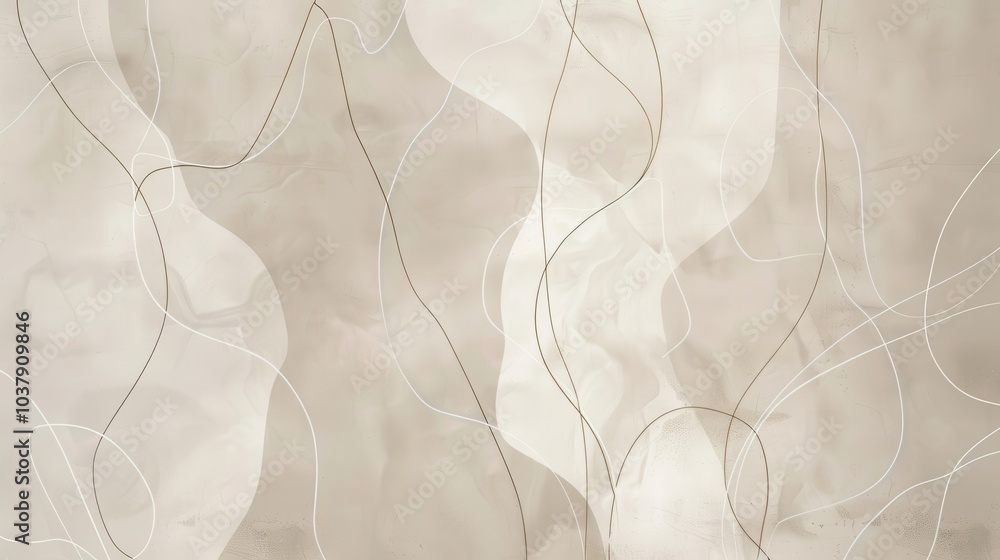 Aufkleber minimalist wallpaper featuring soft abstract lines and neutral tones creating a calming and modern a