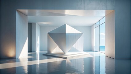 Minimalist surrealist composition with merging geometry and abstraction