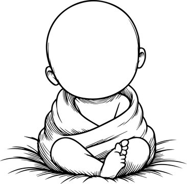 baby wrapped blanket sitting clip art preview