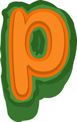 Halloween Pumpkin Alphabet Letter p Lowercase
