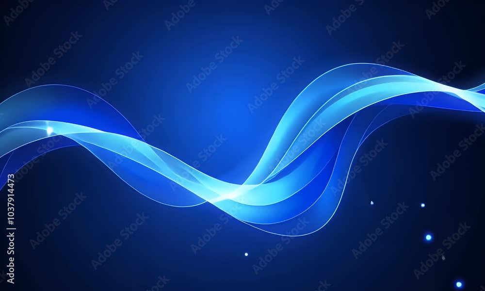 Poster abstract blue wave background with dots and lines for digital technology, science, or artificial int