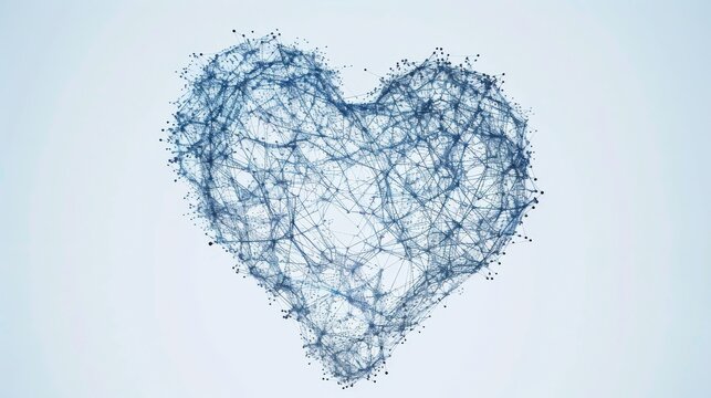 a heart-shaped constellation formed by interconnected neurons, symbolizing the inseparable link between emotions and neural connections