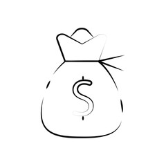 Fototapeta premium Money bag vector icon editable on a white background.
