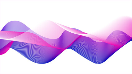  Smooth curved wave line. Dynamic flowing wave lines design element. Abstract colorful flowing wave lines isolated on white background. Futuristic technology concept. 