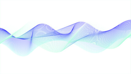 Abstract blue wave, flow of blue wavy lines, design element. Modern vector banner template with blue wavy lines.