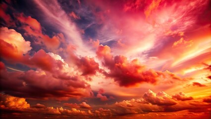 Fototapeta premium red sky with white clouds ideal for sky replacement in tilted angle