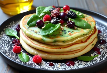 crepes berries stack
