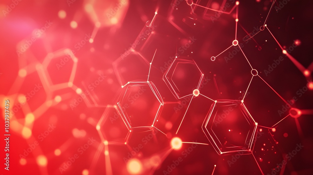 Poster wireless network connection technology background concept. hexagon shapes pattern and connection lin